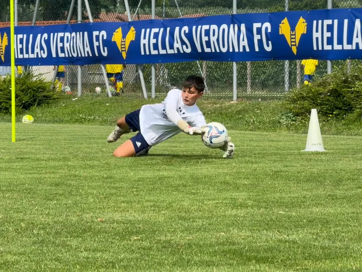 Gavin making a low diving catch during training
